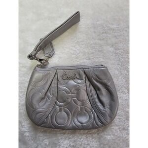 Coach Zip Top Leather Wristlet